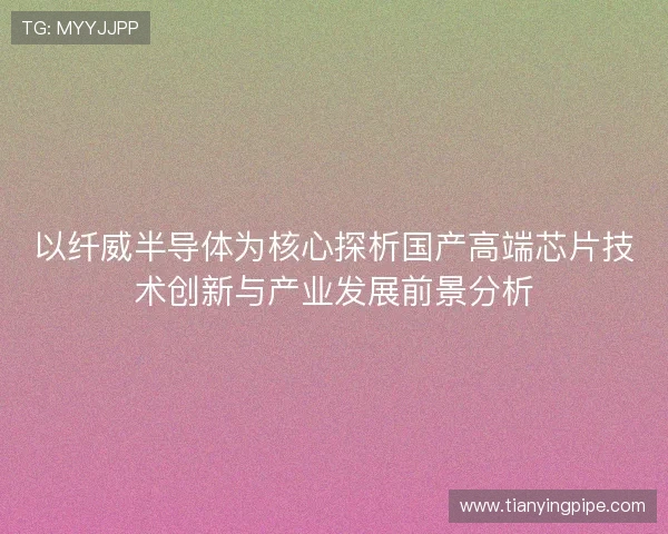 以纤威半导体为核心探析国产高端芯片技术创新与产业发展前景分析